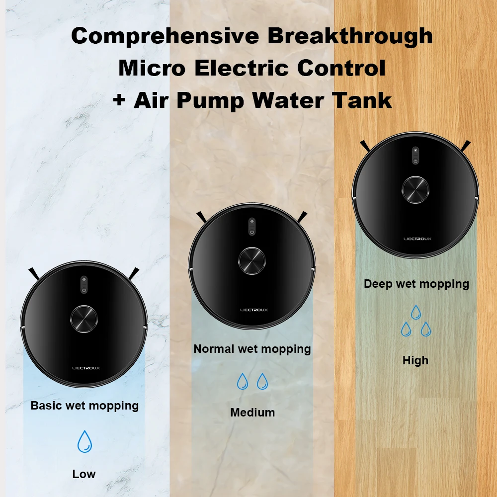 مكنسة روبوت كهربائية Liectroux XR500 ، ملاحة بالليزر ، شفط 6500pa - Image 5