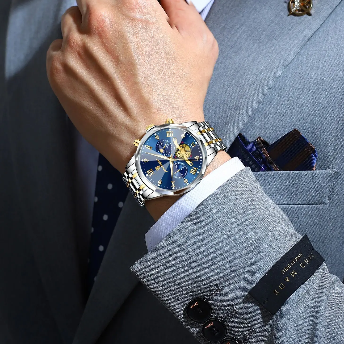 ساعة POEDAGAR رجالية فاخرة أصلية مقاومة للماء - Image 5