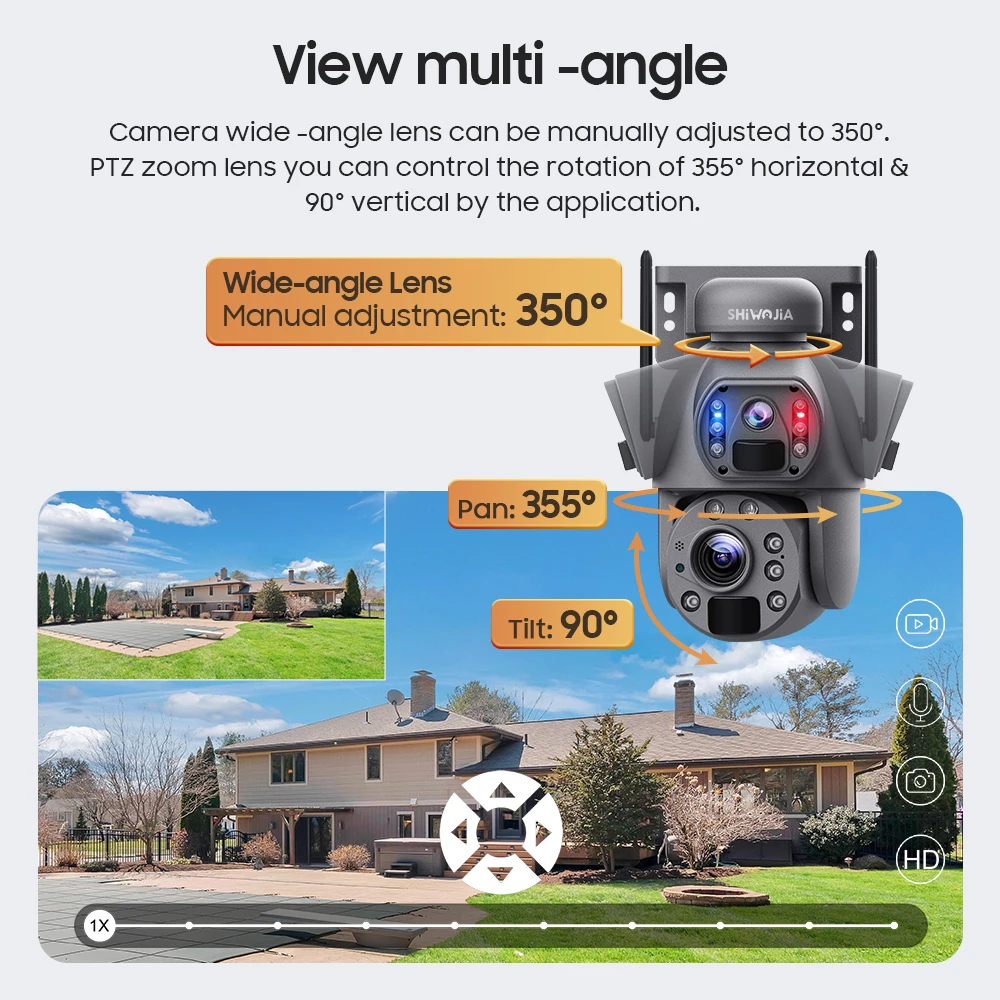 كاميرا تعمل بالطاقة الشمسية SHIWOJIA 4G Sim 5K 10MP 50X - Image 5